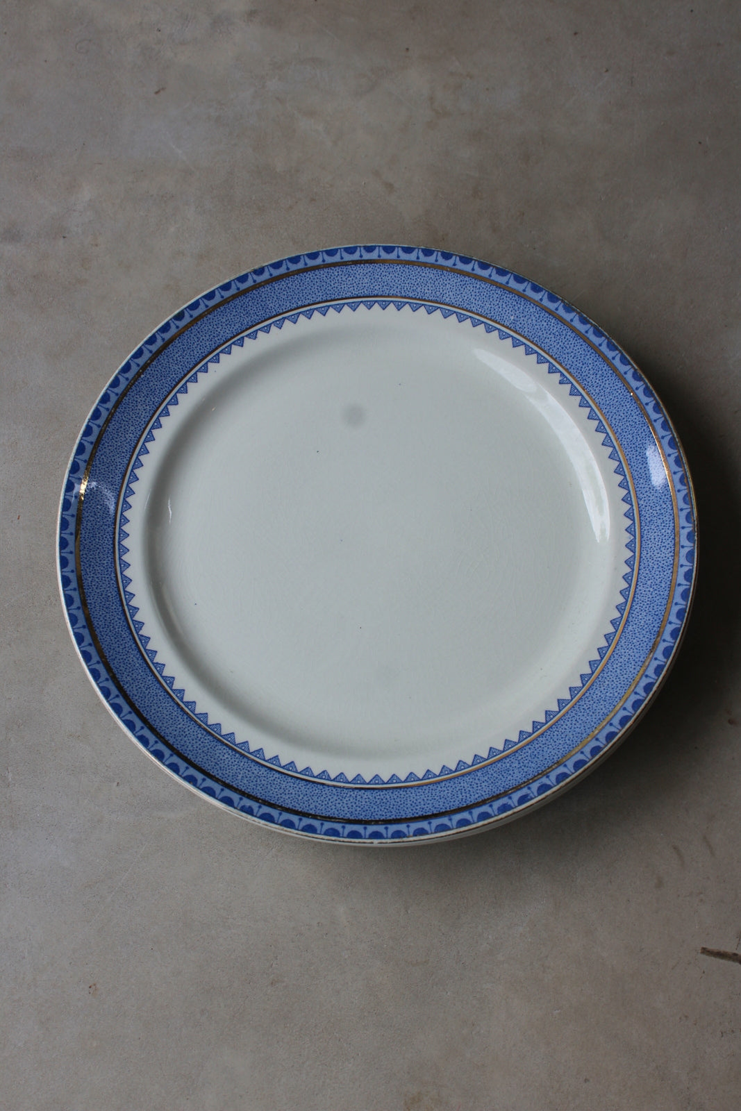 4 Antique Blue & White Breakfast Plates - Kernow Furniture