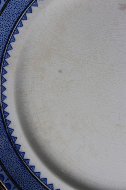 4 Antique Blue & White Dinner Plates - Kernow Furniture