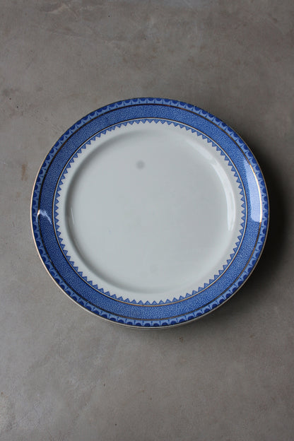 4 Antique Blue & White Dinner Plates - Kernow Furniture