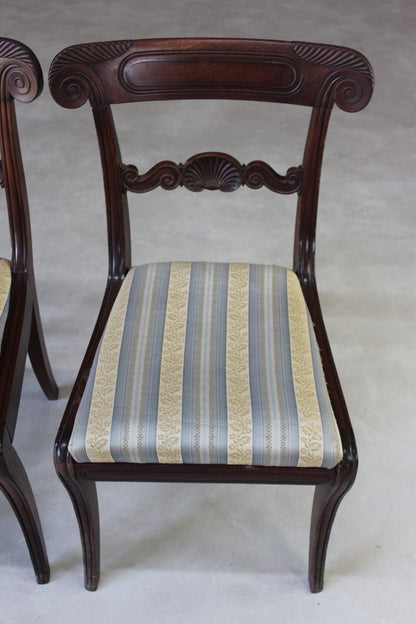 Pair Regency Mahogany Dining Chairs - Kernow Furniture