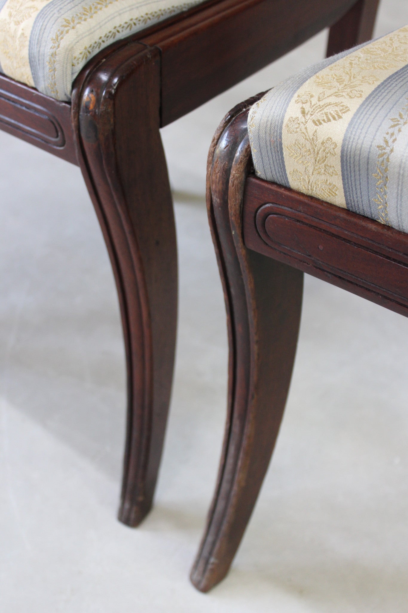 Pair Regency Mahogany Dining Chairs - Kernow Furniture