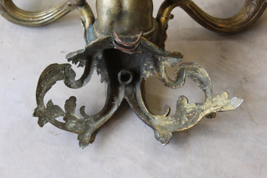 Antique Brass Cherub Wall Sconce - Kernow Furniture