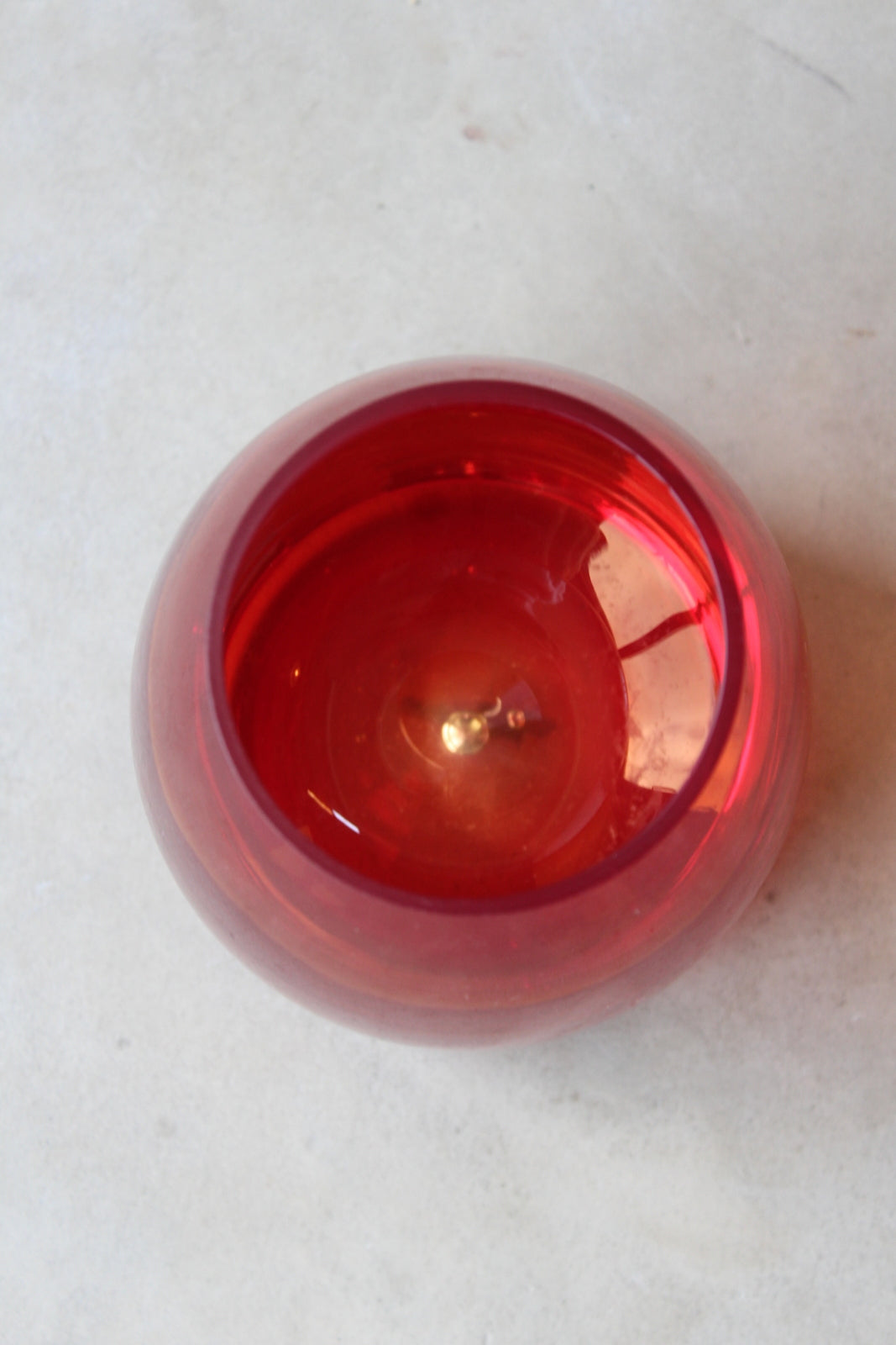 Small Retro Red Glass Vase - Kernow Furniture