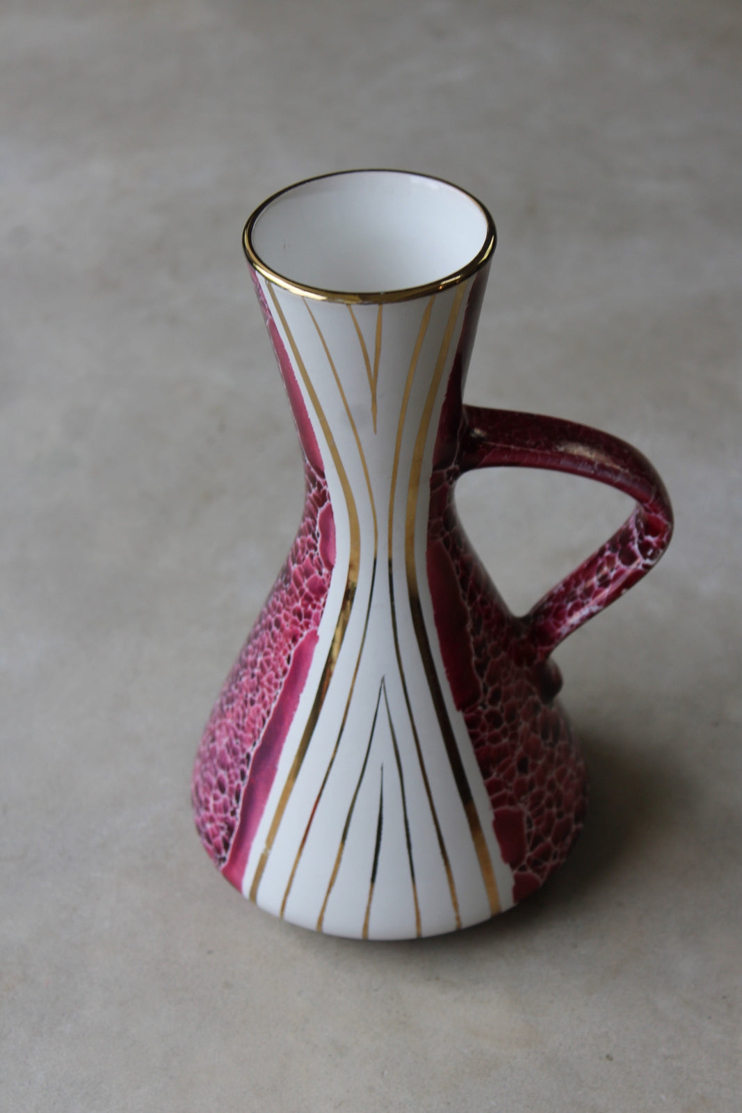 Retro Pink Italian Vase Decorative Jug - Kernow Furniture