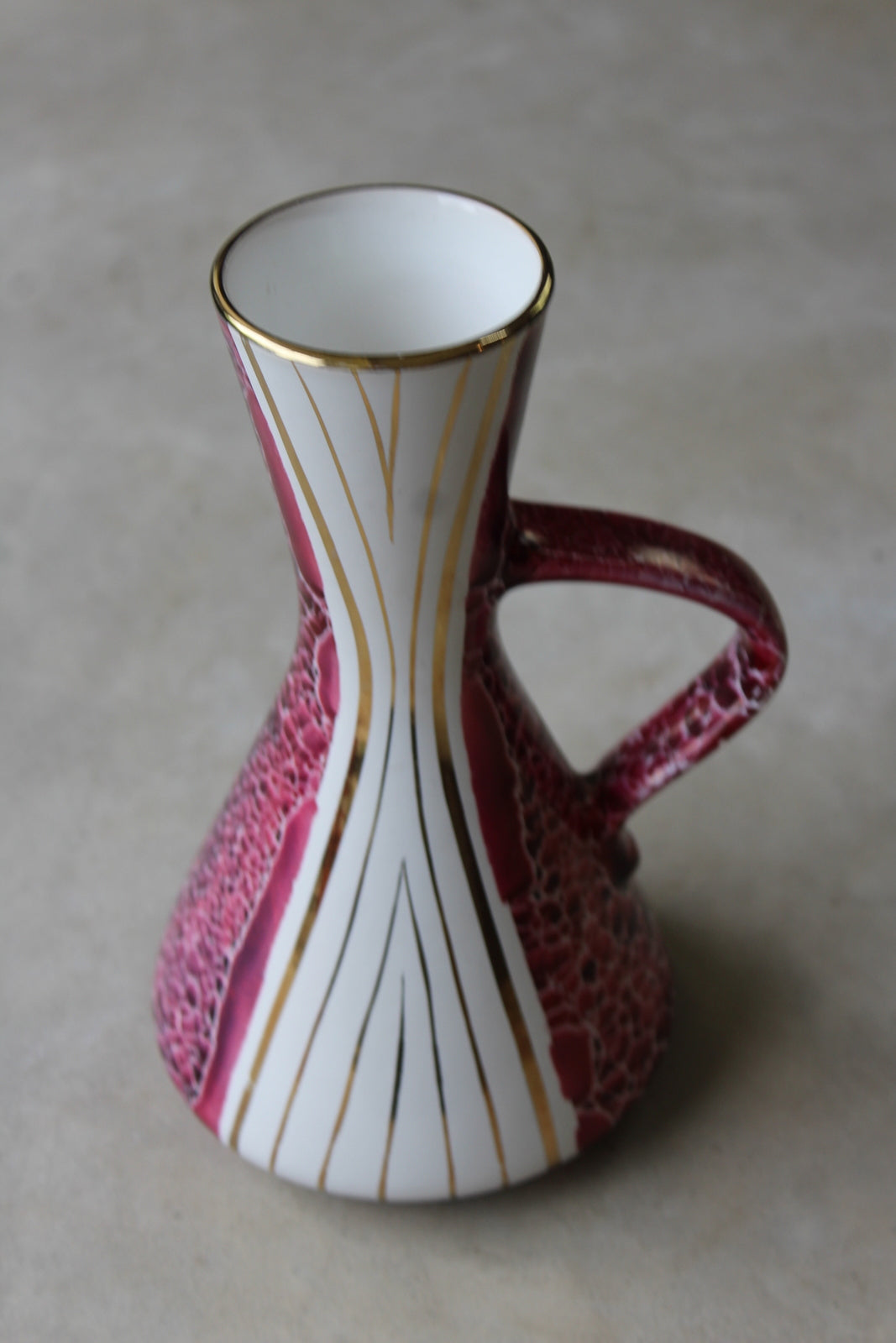 Retro Pink Italian Vase Decorative Jug - Kernow Furniture