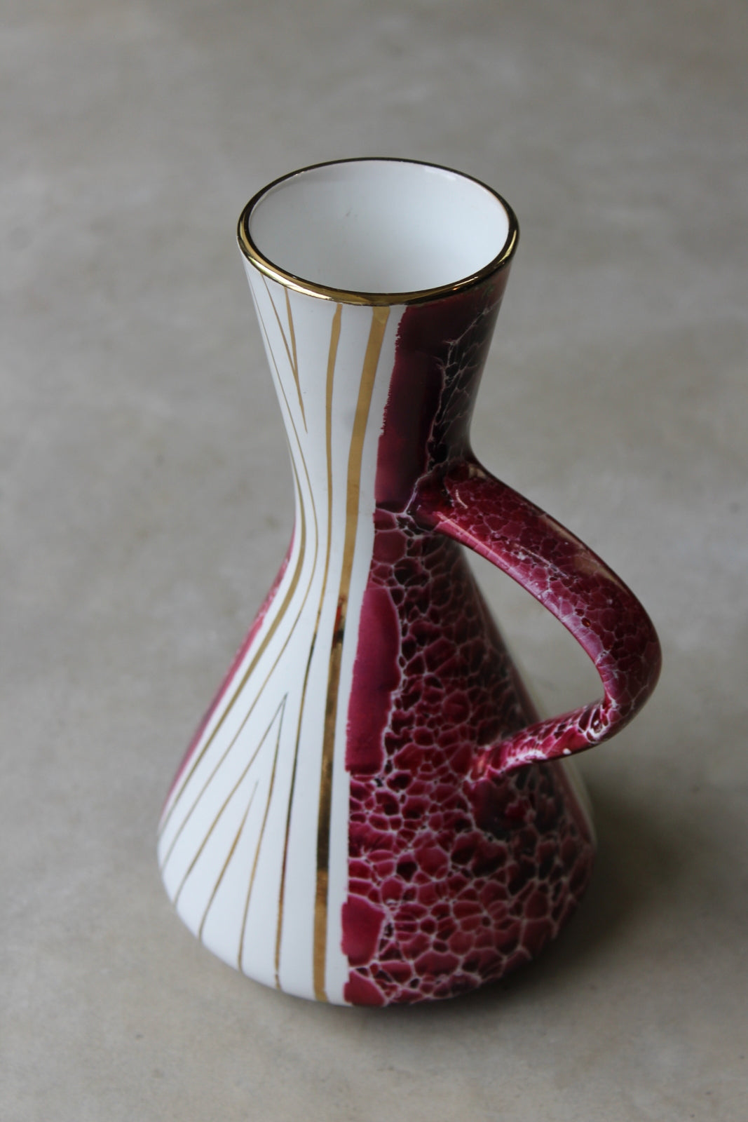 Retro Pink Italian Vase Decorative Jug - Kernow Furniture