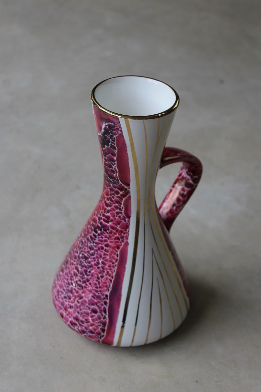 Retro Pink Italian Vase Decorative Jug - Kernow Furniture