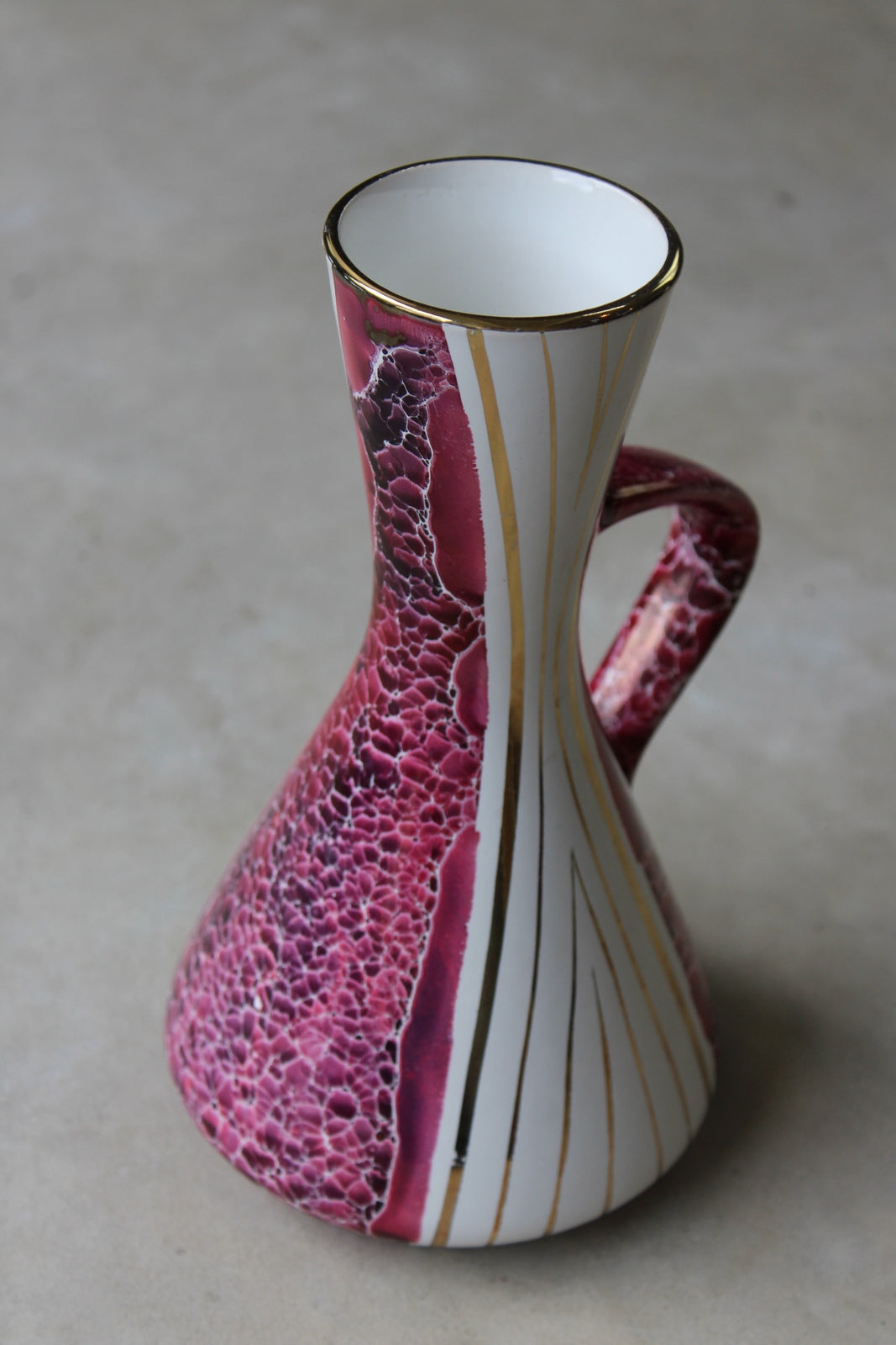 Retro Pink Italian Vase Decorative Jug - Kernow Furniture