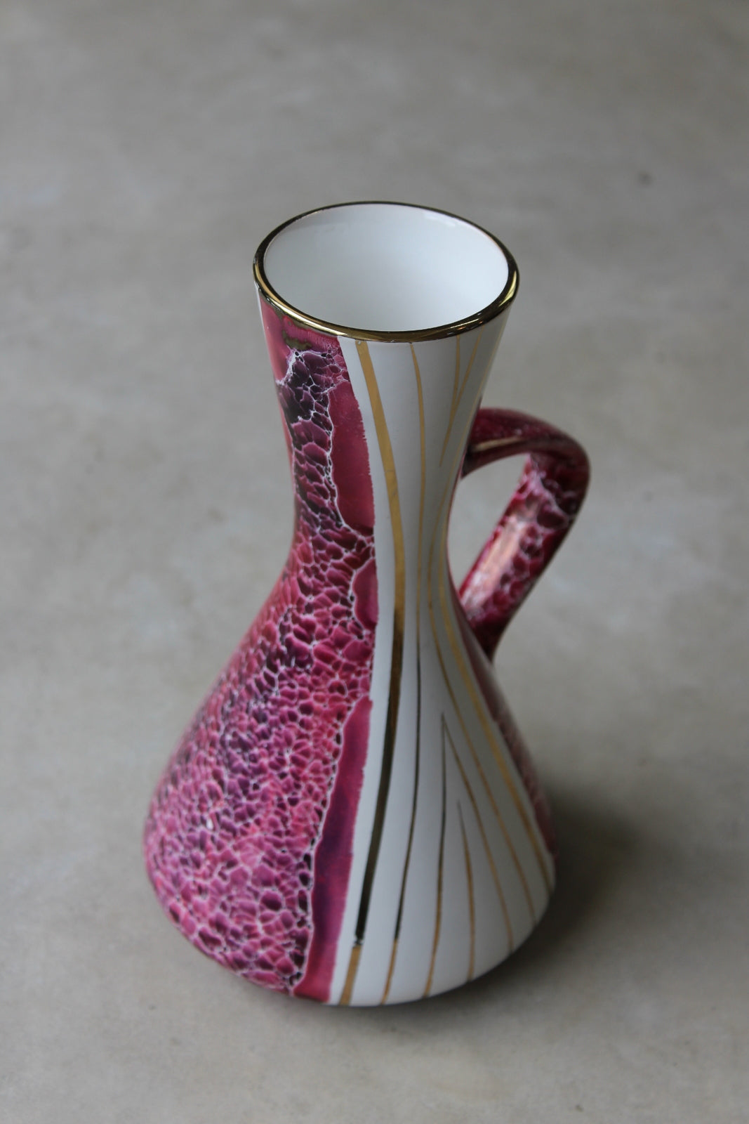 Retro Pink Italian Vase Decorative Jug - Kernow Furniture