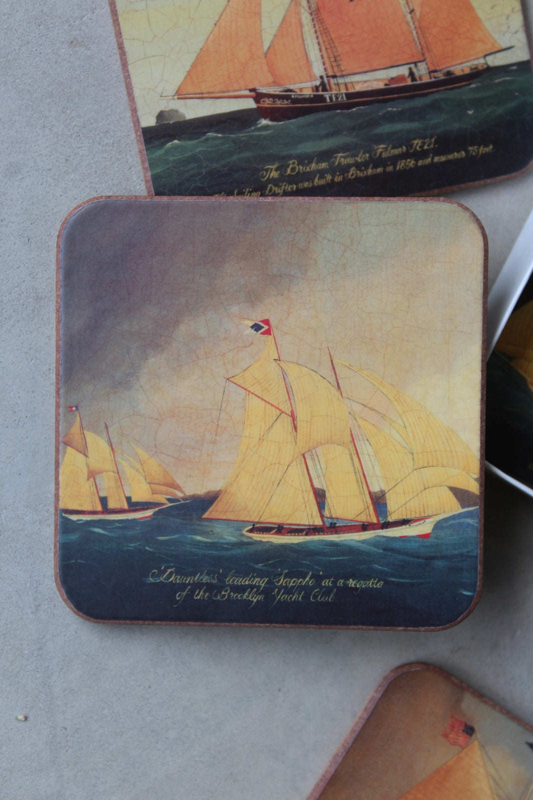 Set 6 Pimpernell Boxed Coasters - Nautical - Kernow Furniture