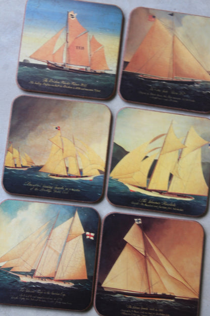 Set 6 Pimpernell Boxed Coasters - Nautical - Kernow Furniture