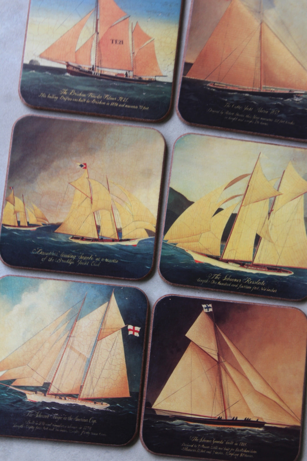 Set 6 Pimpernell Boxed Coasters - Nautical - Kernow Furniture