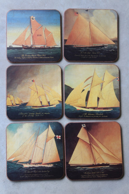 Set 6 Pimpernell Boxed Coasters - Nautical - Kernow Furniture