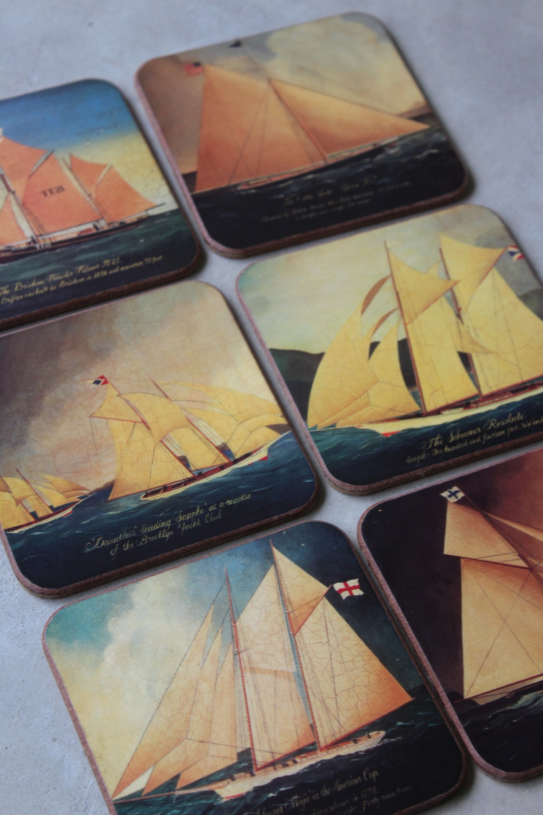 Set 6 Pimpernell Boxed Coasters - Nautical - Kernow Furniture