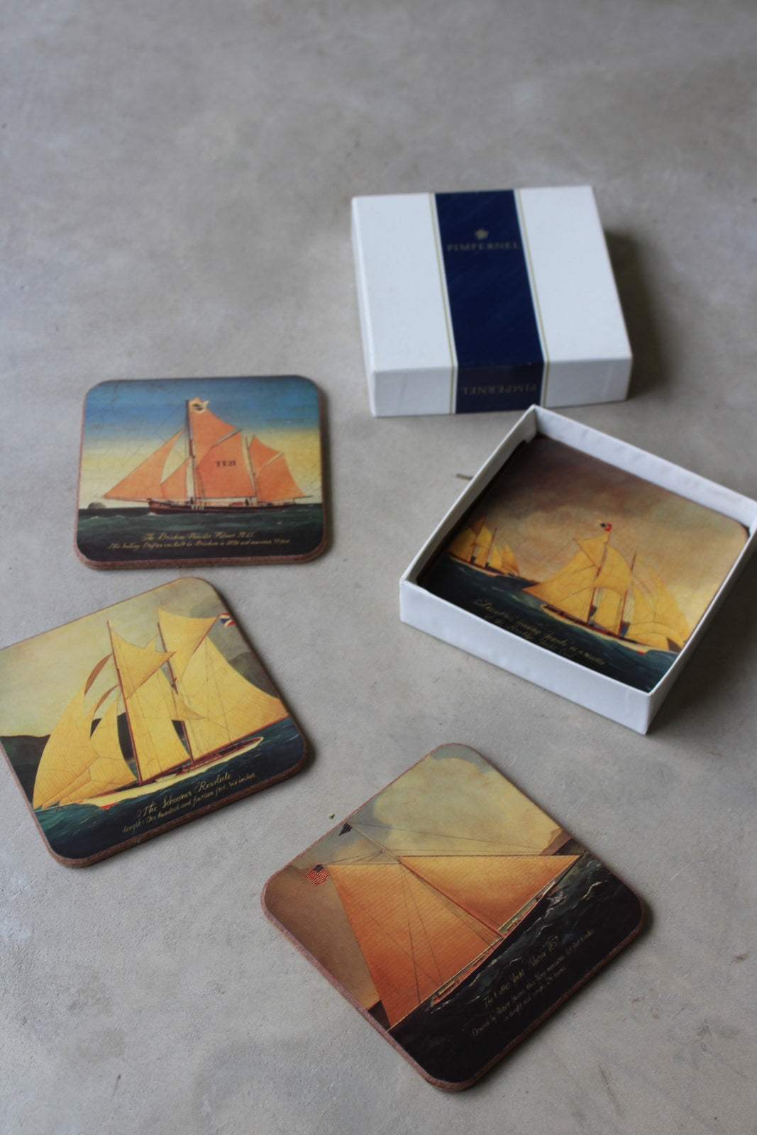 Set 6 Pimpernell Boxed Coasters - Nautical - Kernow Furniture