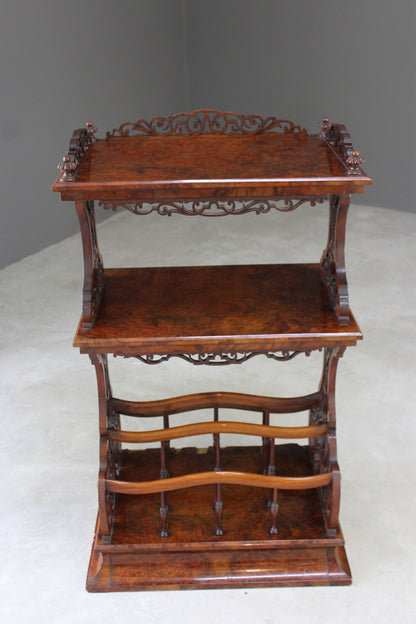 Antique Walnut Whatnot Canterbury - Kernow Furniture