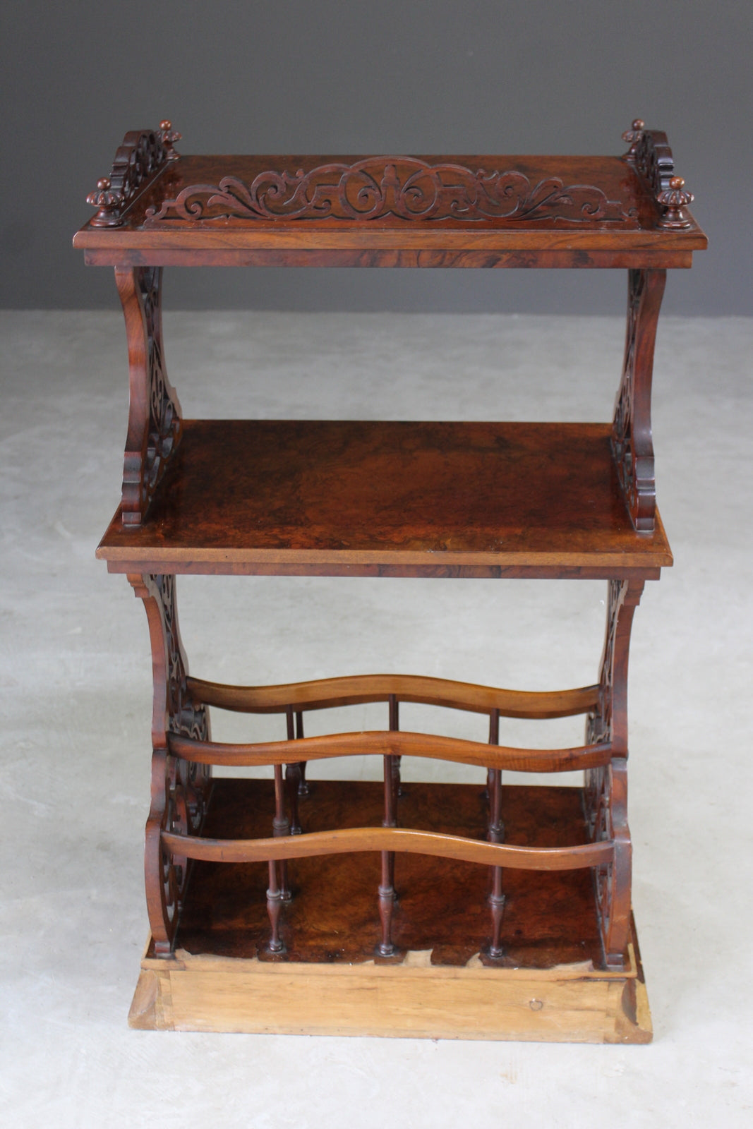 Antique Walnut Whatnot Canterbury - Kernow Furniture