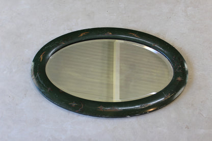 Oval Green Chinoserie Oriental Style Mirror - Kernow Furniture