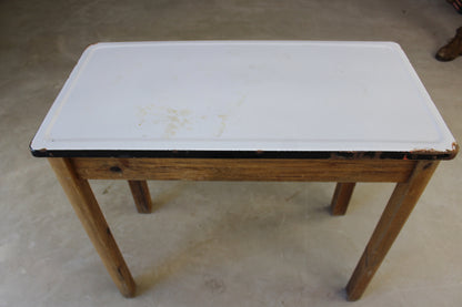 Vintage Enamel Top Kitchen Table - Kernow Furniture