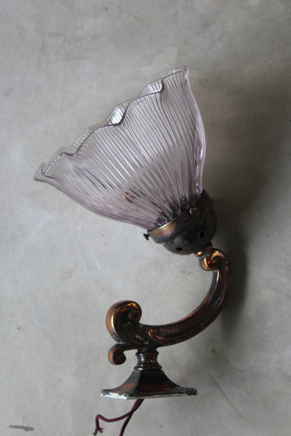 Copper Tone Holophane Wall Light - Kernow Furniture