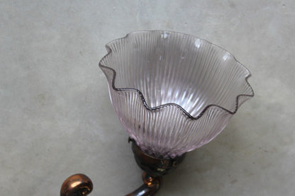 Copper Tone Holophane Wall Light - Kernow Furniture